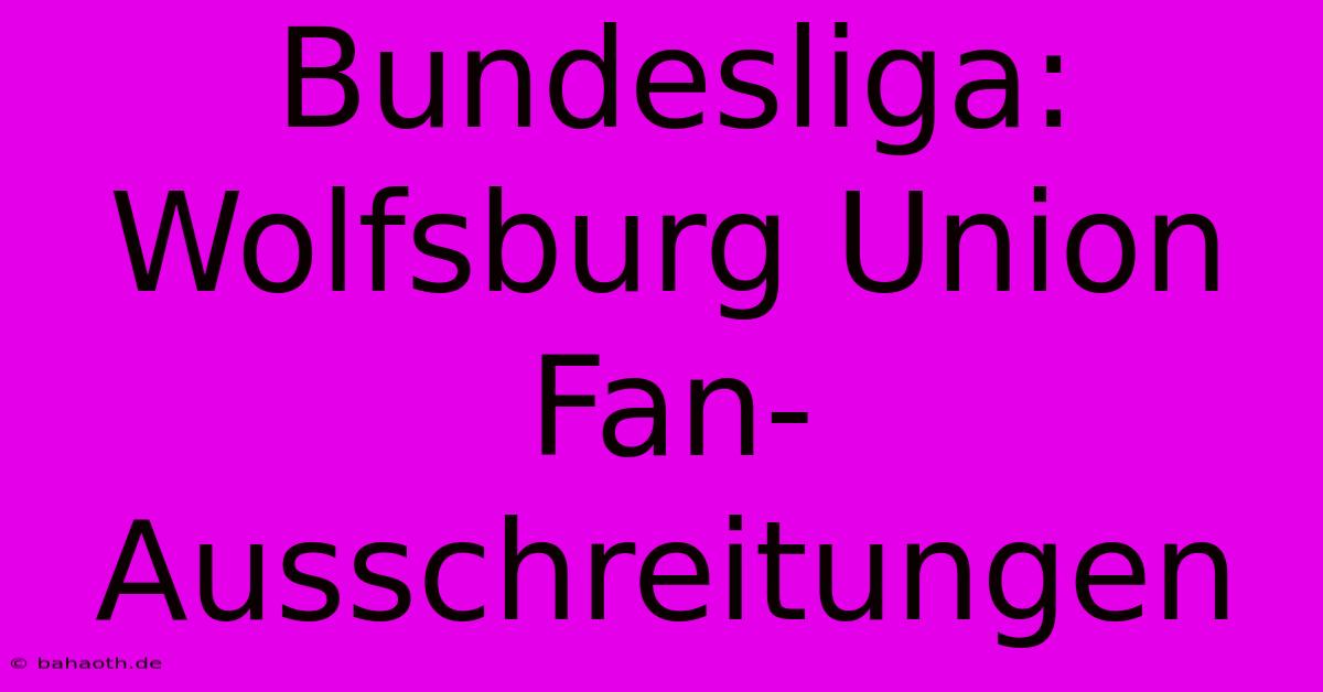 Bundesliga:  Wolfsburg Union Fan-Ausschreitungen