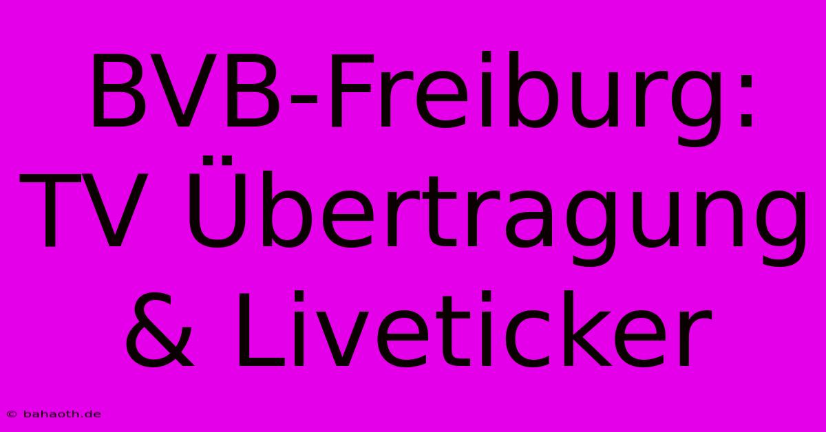 BVB-Freiburg: TV Übertragung & Liveticker