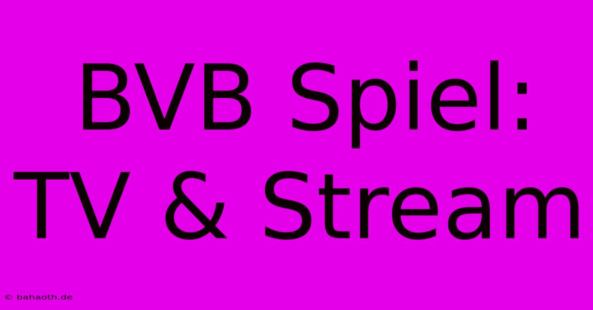 BVB Spiel: TV & Stream