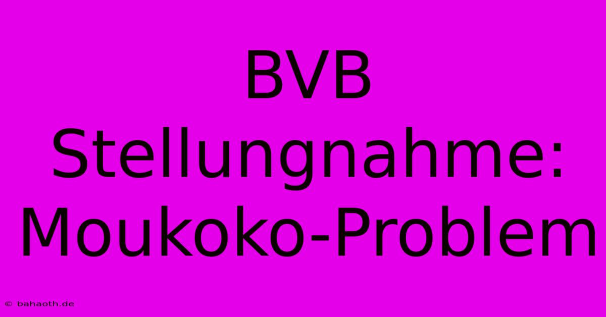 BVB Stellungnahme: Moukoko-Problem