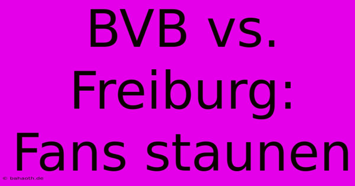 BVB Vs. Freiburg: Fans Staunen