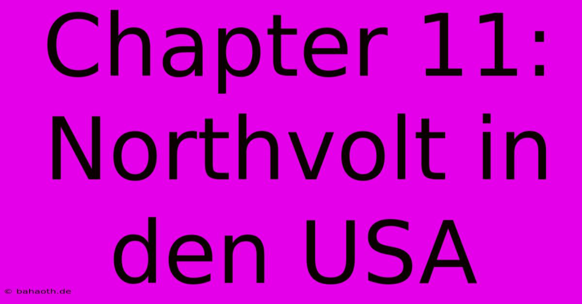 Chapter 11: Northvolt In Den USA