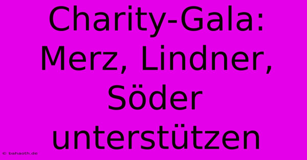 Charity-Gala:  Merz, Lindner, Söder Unterstützen