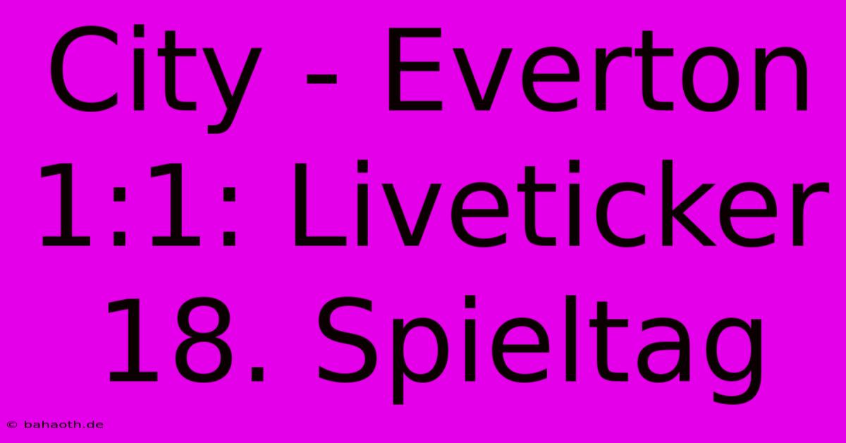 City - Everton 1:1: Liveticker 18. Spieltag