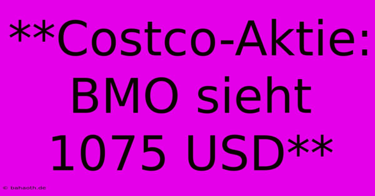 **Costco-Aktie: BMO Sieht 1075 USD**