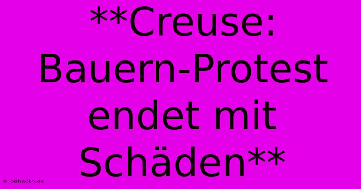 **Creuse:  Bauern-Protest Endet Mit Schäden**