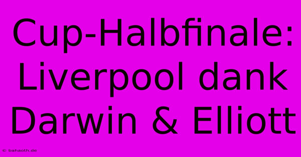 Cup-Halbfinale: Liverpool Dank Darwin & Elliott