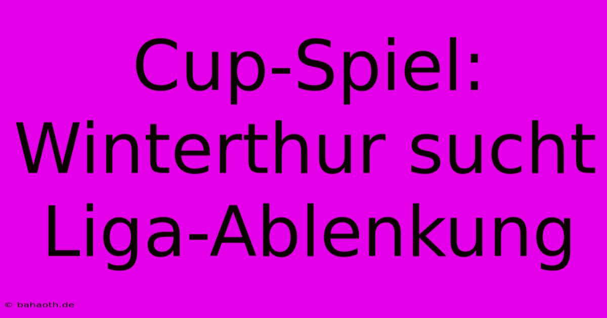 Cup-Spiel: Winterthur Sucht Liga-Ablenkung