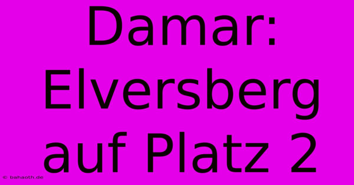 Damar: Elversberg Auf Platz 2