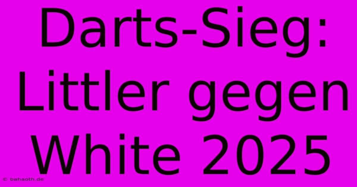 Darts-Sieg: Littler Gegen White 2025