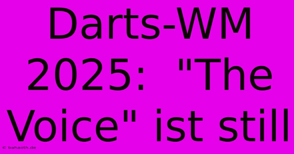 Darts-WM 2025:  