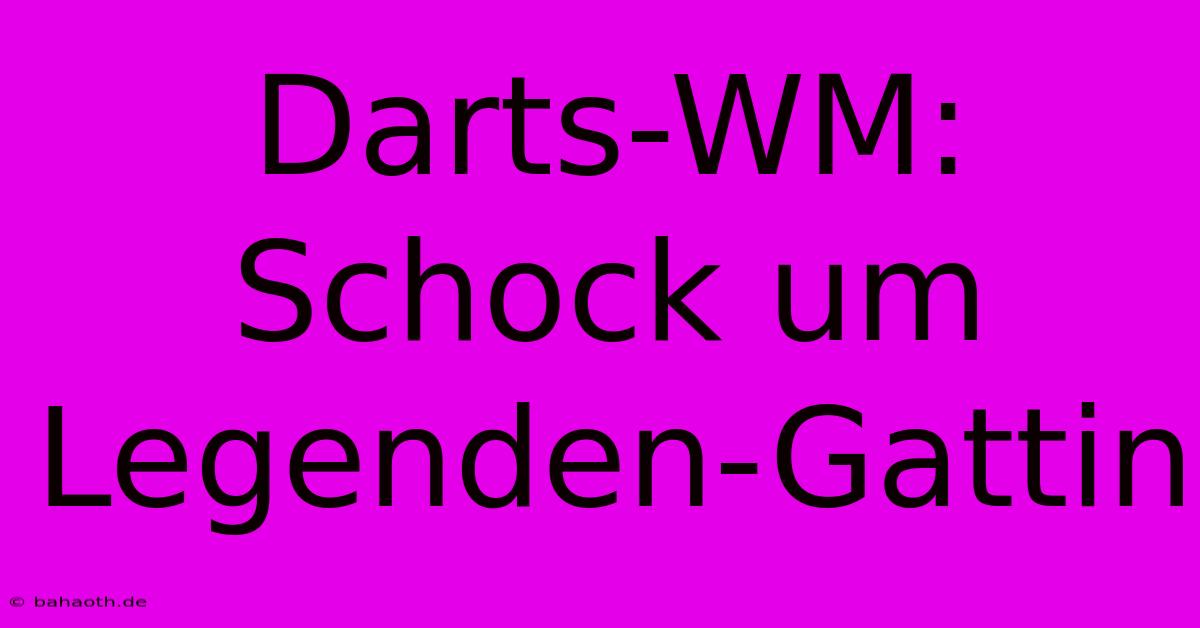 Darts-WM: Schock Um Legenden-Gattin