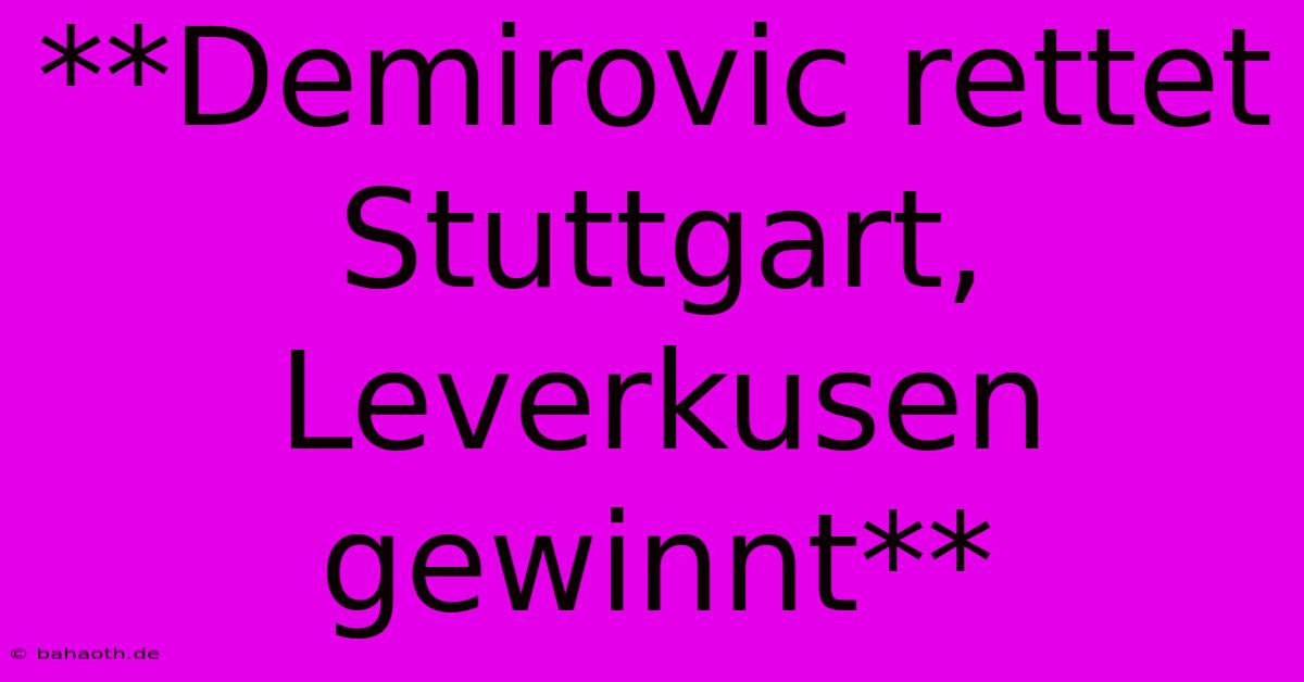 **Demirovic Rettet Stuttgart, Leverkusen Gewinnt**