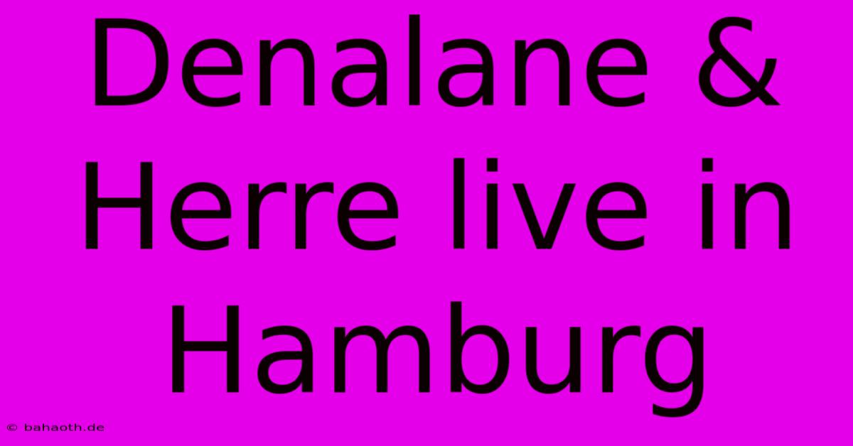 Denalane & Herre Live In Hamburg