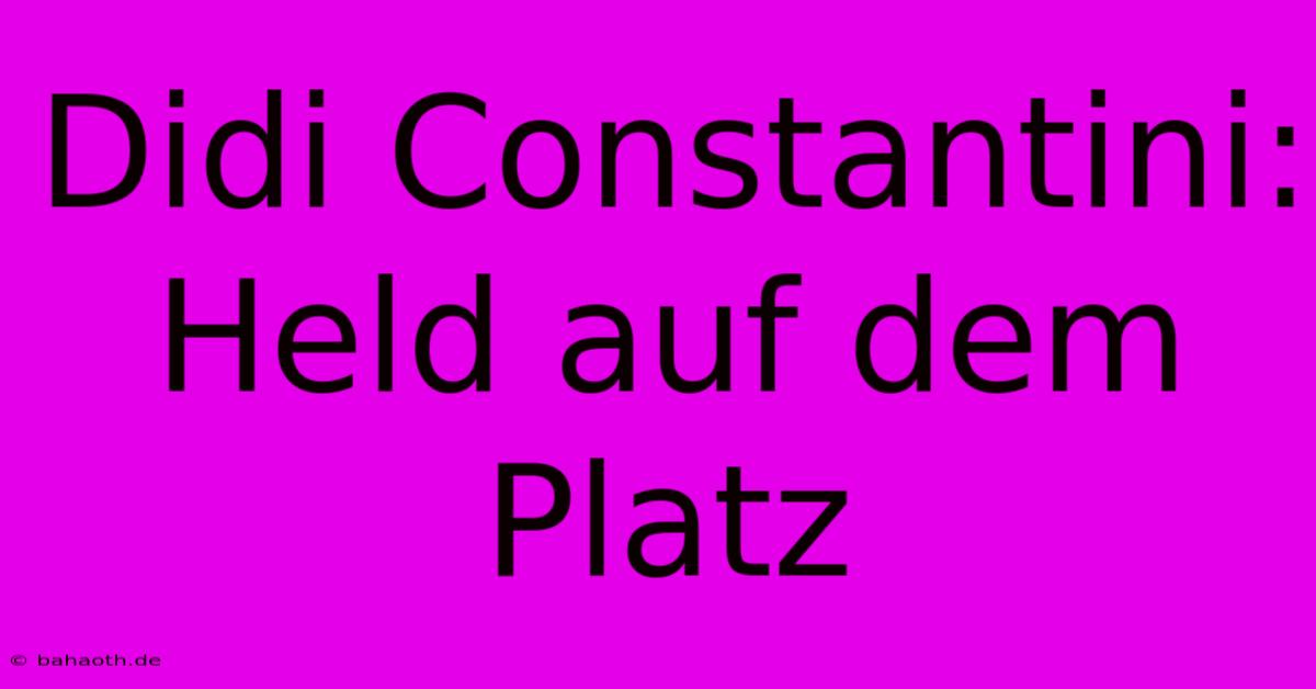 Didi Constantini: Held Auf Dem Platz