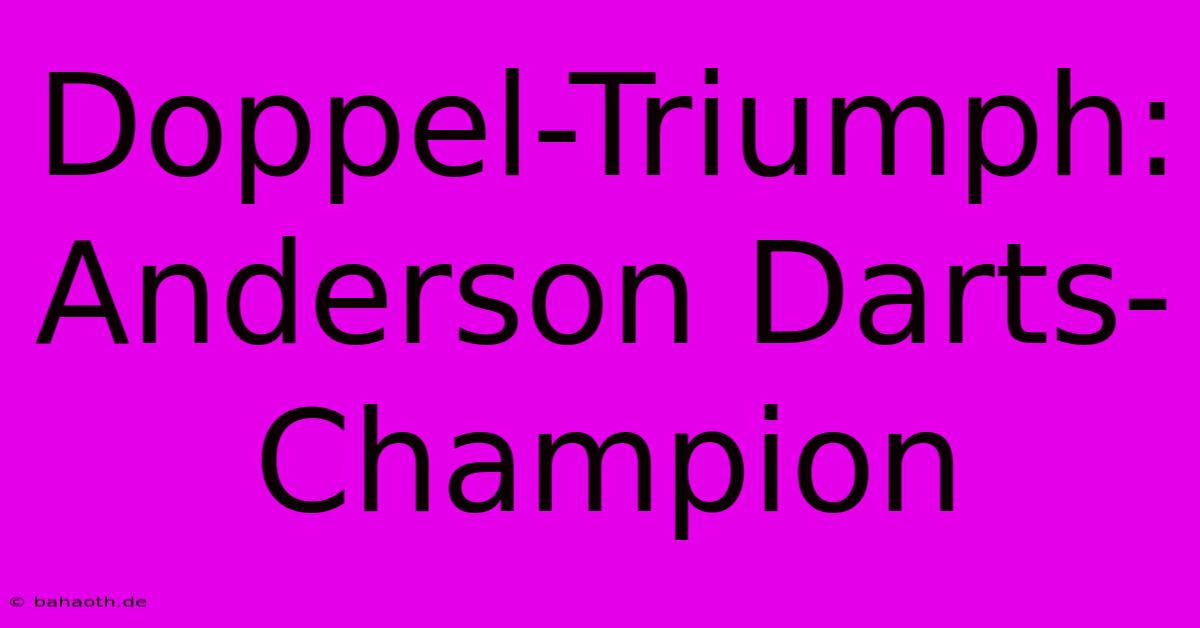 Doppel-Triumph: Anderson Darts-Champion