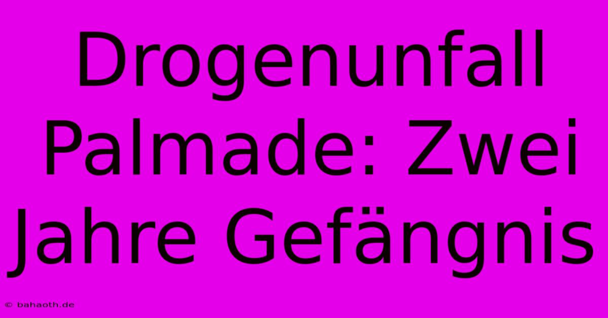 Drogenunfall Palmade: Zwei Jahre Gefängnis