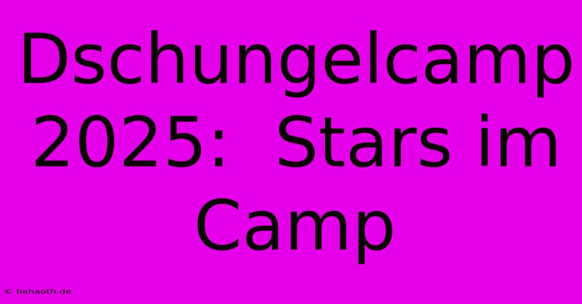 Dschungelcamp 2025:  Stars Im Camp