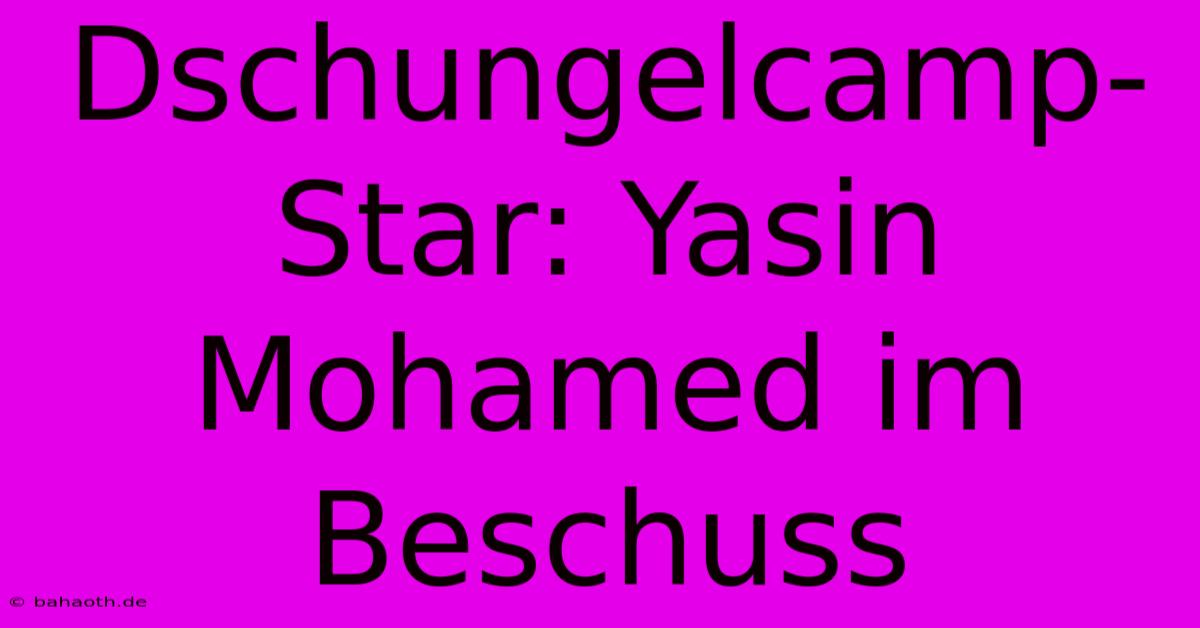 Dschungelcamp-Star: Yasin Mohamed Im Beschuss