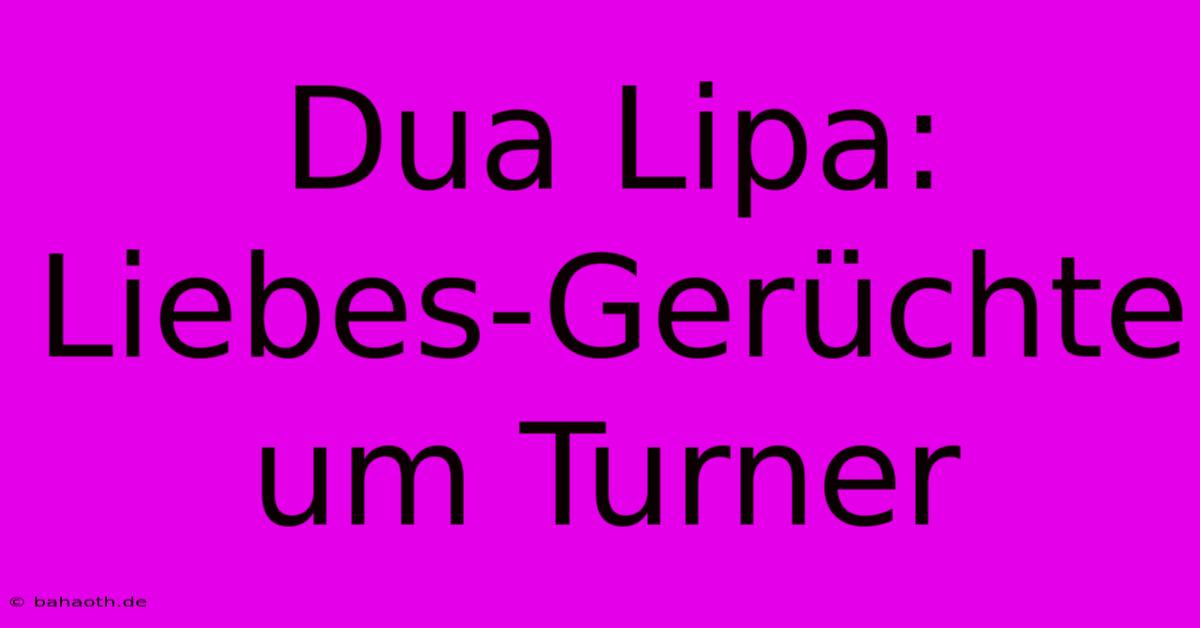 Dua Lipa: Liebes-Gerüchte Um Turner