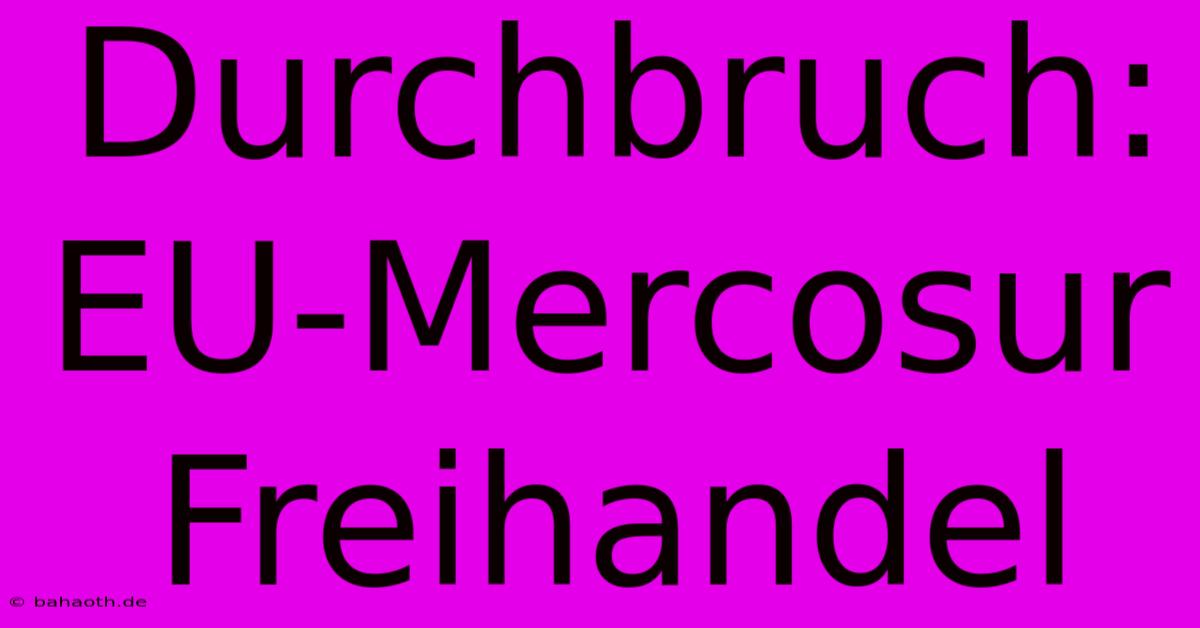 Durchbruch: EU-Mercosur Freihandel