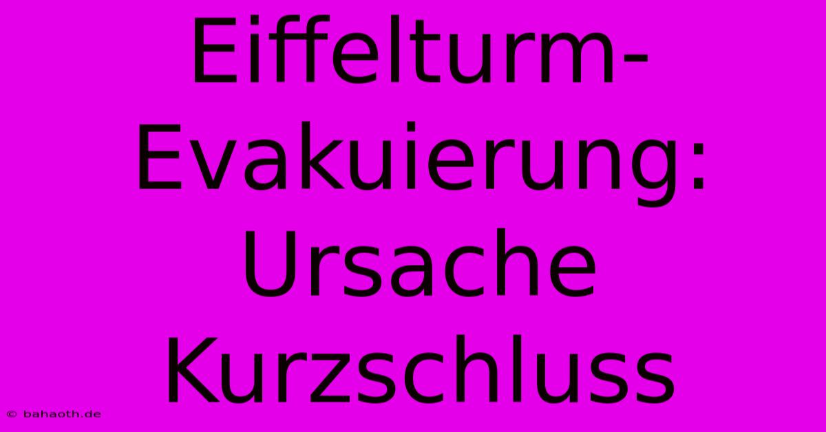 Eiffelturm-Evakuierung: Ursache Kurzschluss