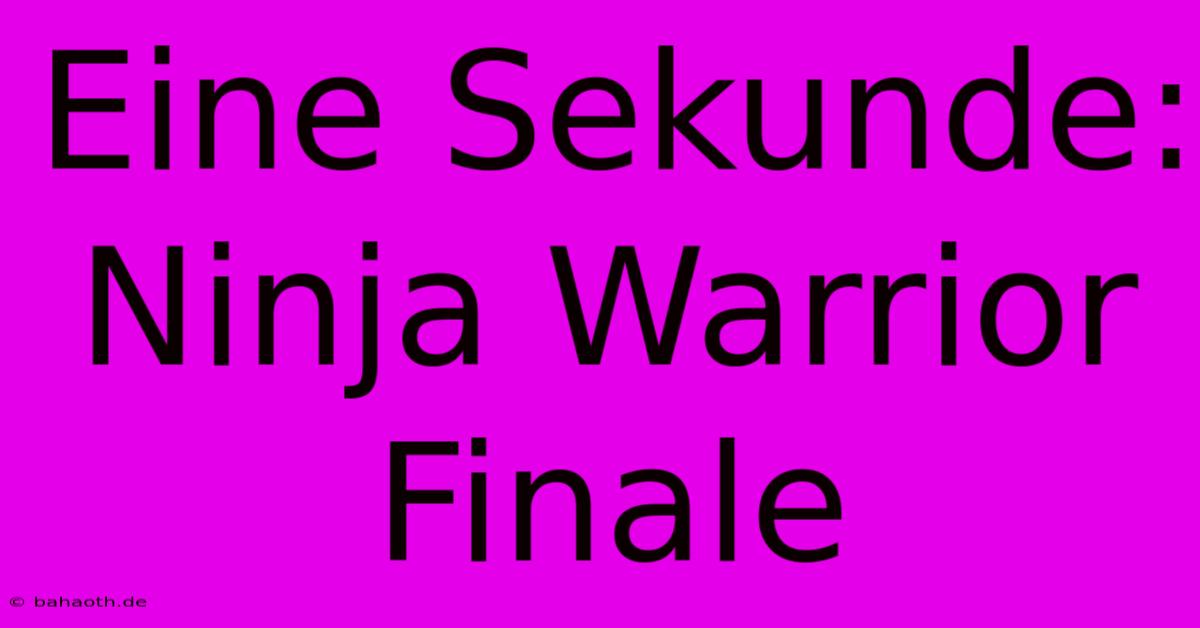 Eine Sekunde: Ninja Warrior Finale