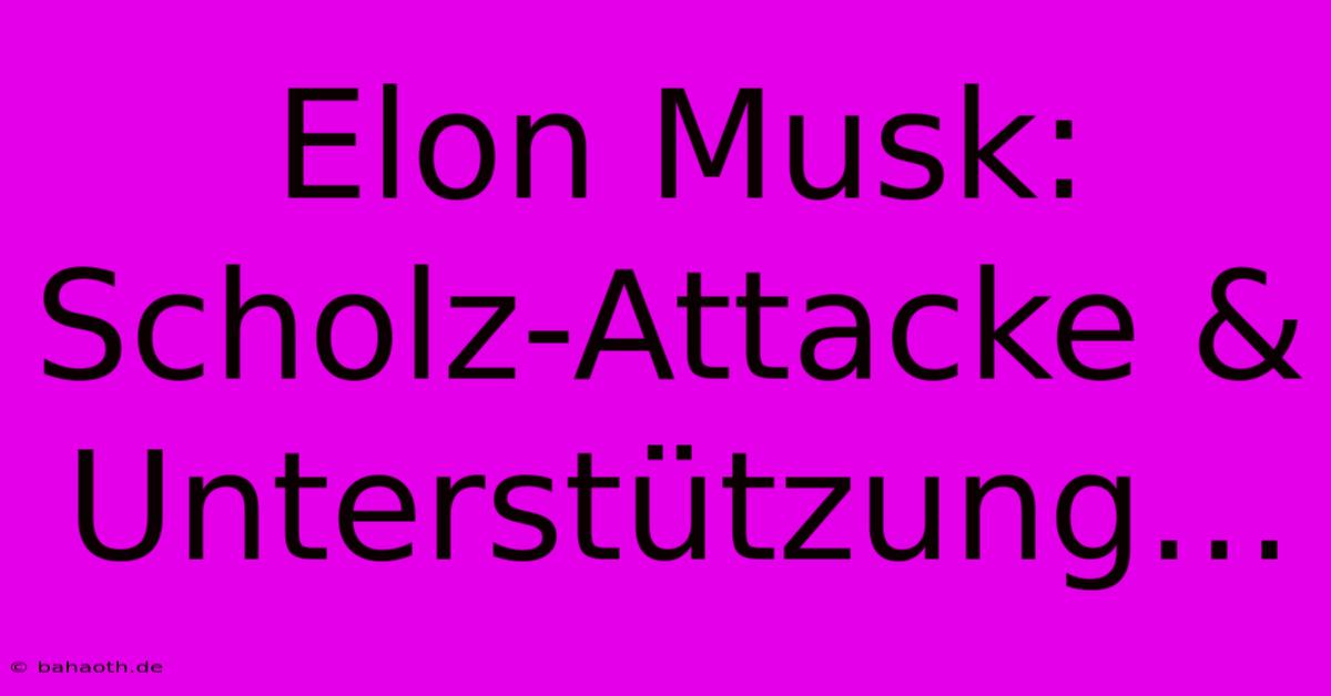 Elon Musk: Scholz-Attacke & Unterstützung…