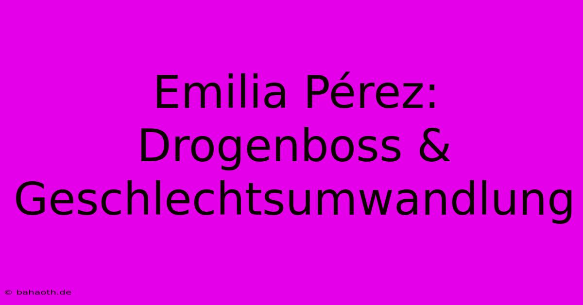 Emilia Pérez: Drogenboss & Geschlechtsumwandlung