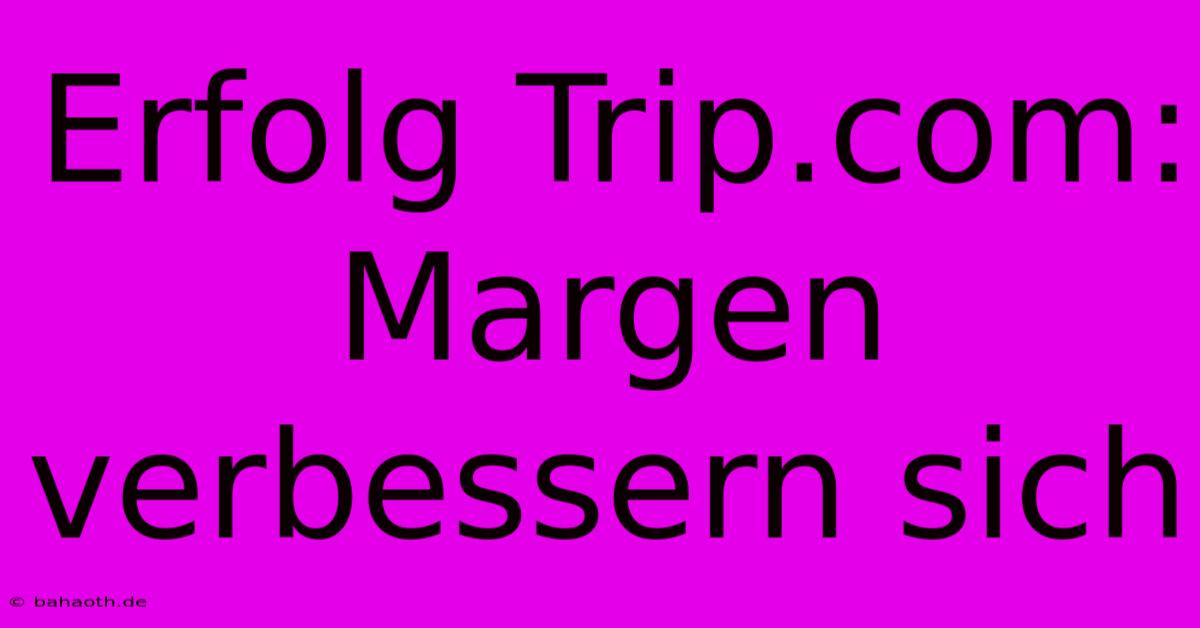 Erfolg Trip.com:  Margen Verbessern Sich