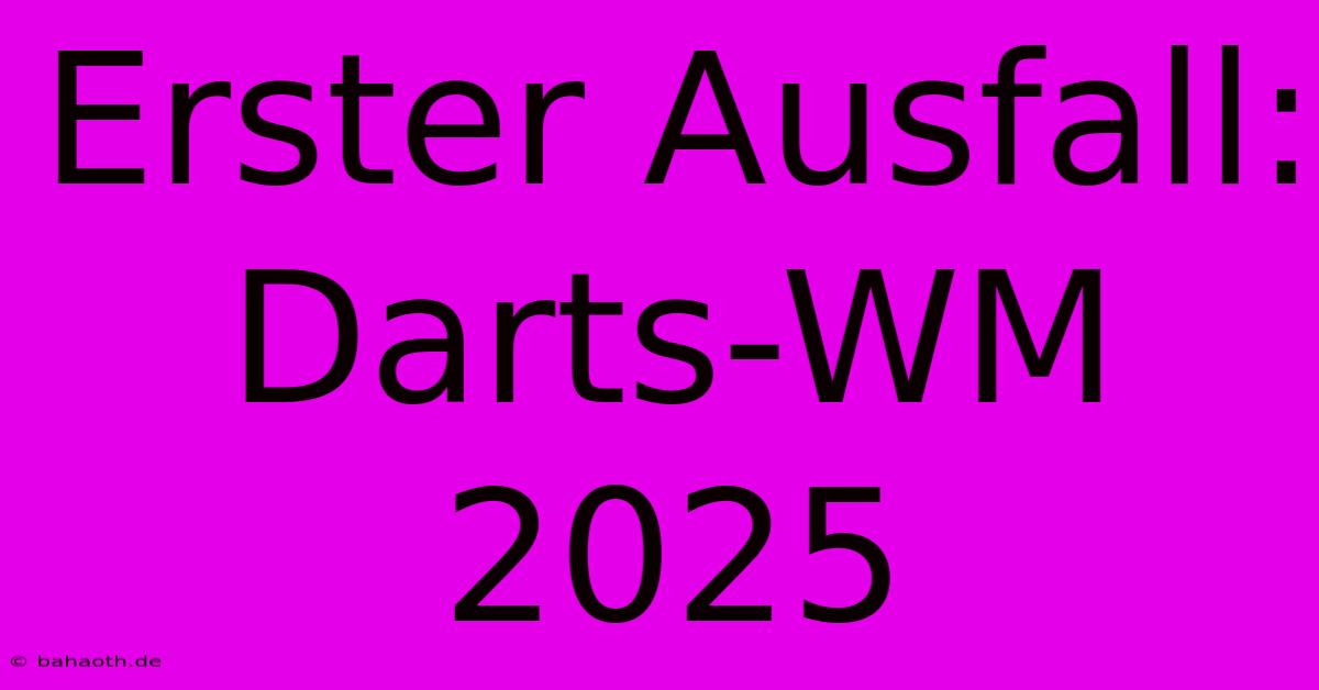 Erster Ausfall: Darts-WM 2025