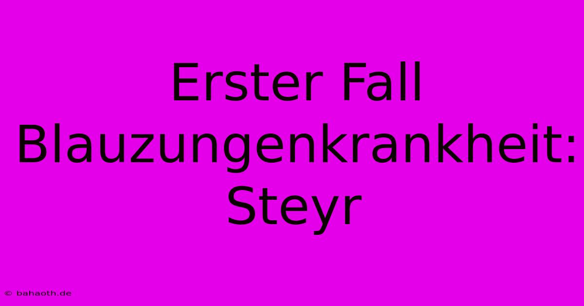 Erster Fall Blauzungenkrankheit: Steyr