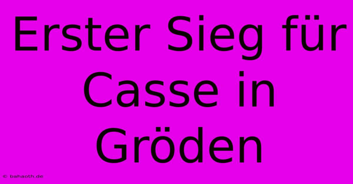 Erster Sieg Für Casse In Gröden