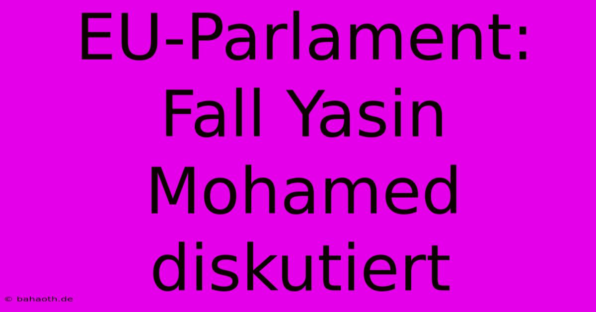 EU-Parlament:  Fall Yasin Mohamed Diskutiert