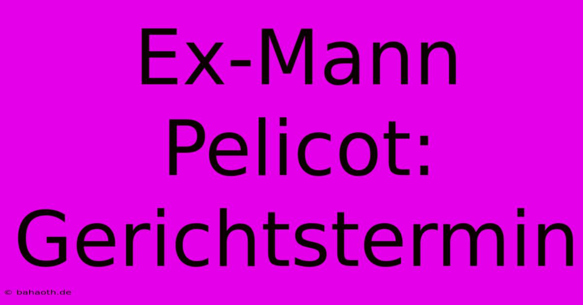 Ex-Mann Pelicot: Gerichtstermin