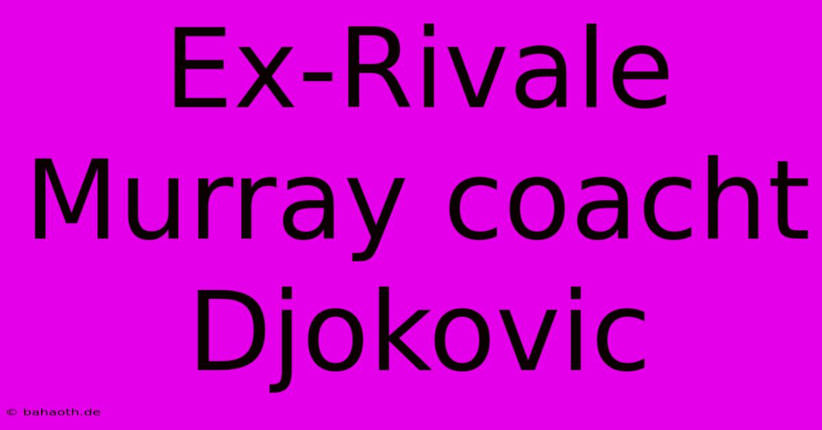 Ex-Rivale Murray Coacht Djokovic