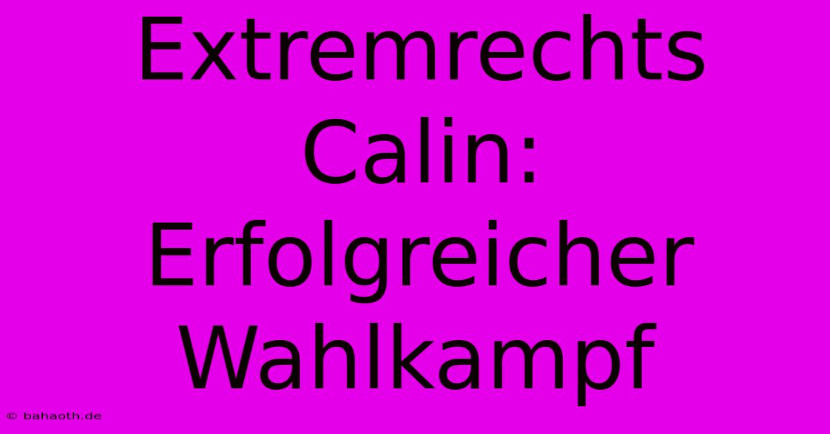 Extremrechts Calin:  Erfolgreicher Wahlkampf