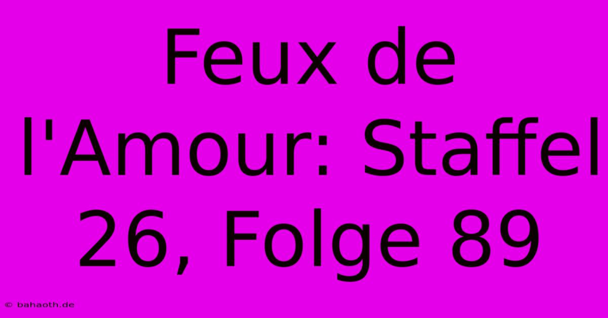 Feux De L'Amour: Staffel 26, Folge 89