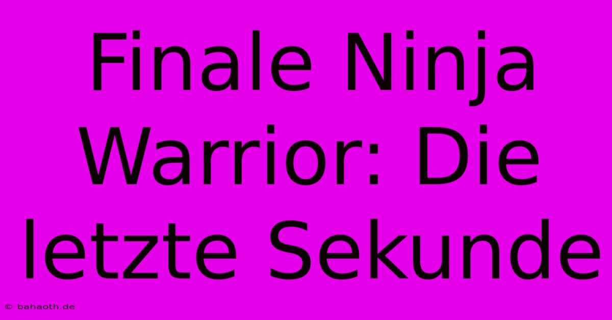 Finale Ninja Warrior: Die Letzte Sekunde