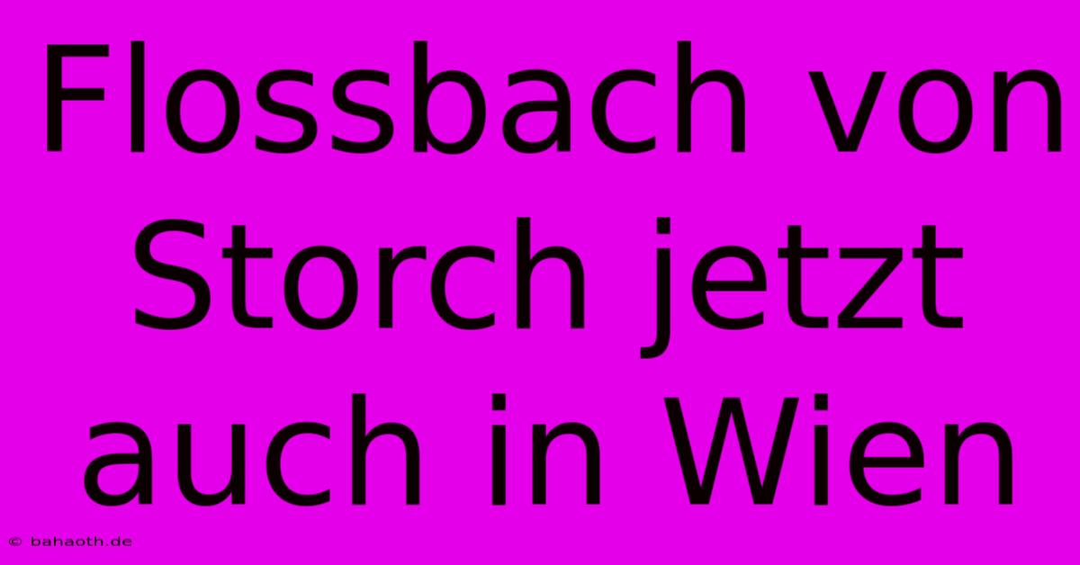 Flossbach Von Storch Jetzt Auch In Wien