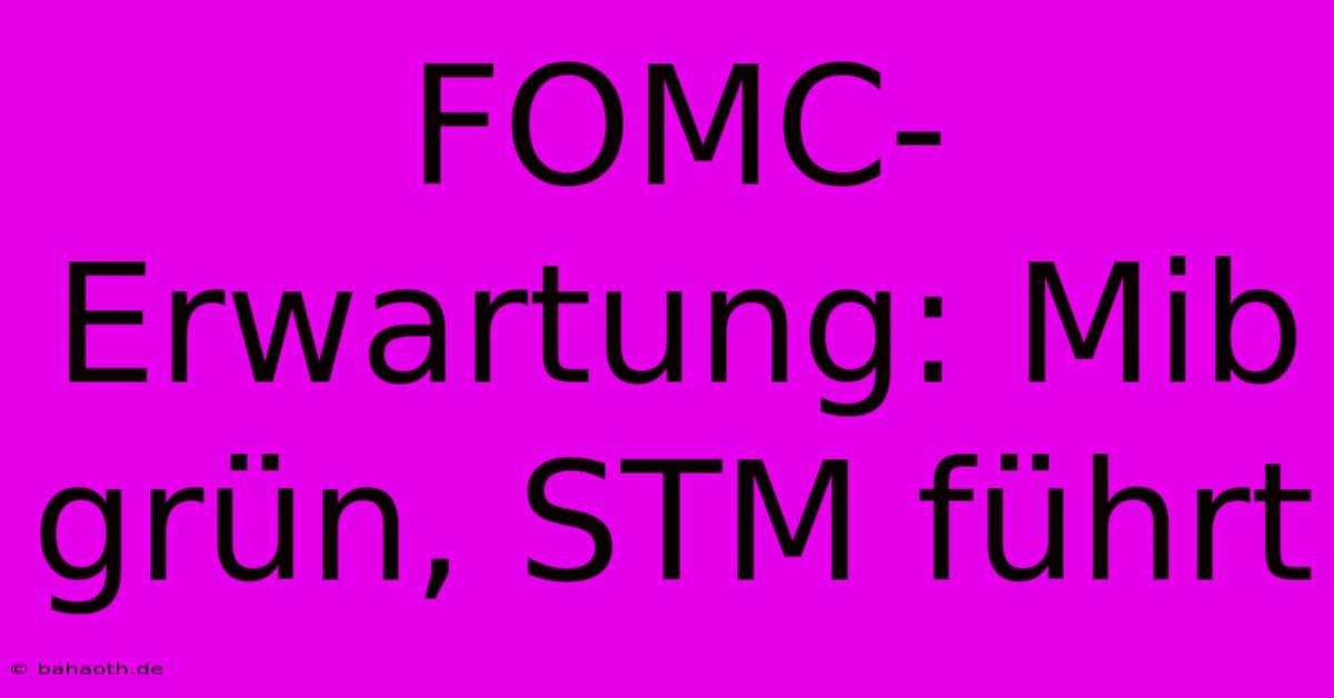 FOMC-Erwartung: Mib Grün, STM Führt