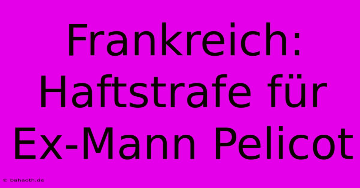 Frankreich: Haftstrafe Für Ex-Mann Pelicot