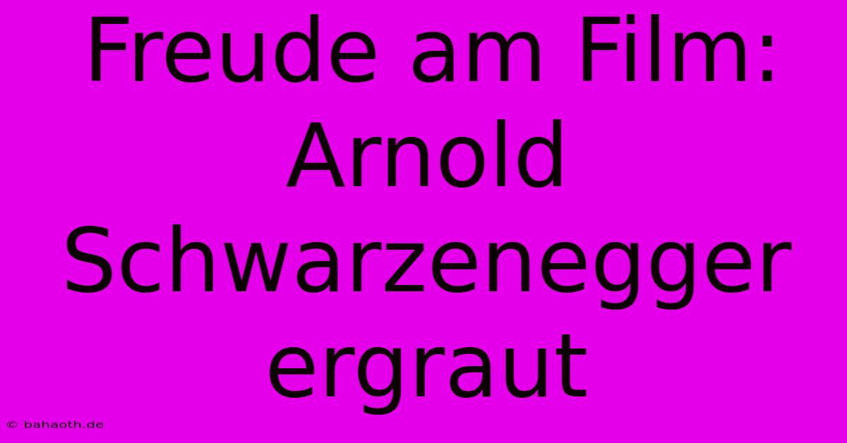 Freude Am Film: Arnold Schwarzenegger Ergraut