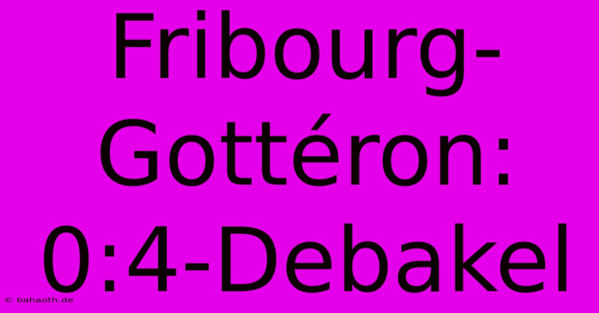 Fribourg-Gottéron: 0:4-Debakel