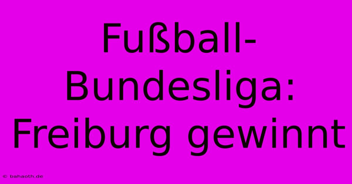 Fußball-Bundesliga: Freiburg Gewinnt