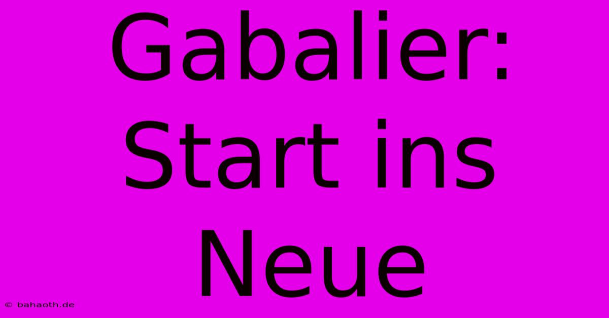 Gabalier: Start Ins Neue