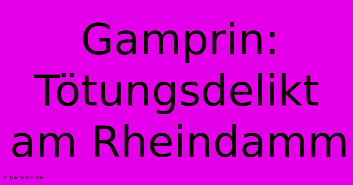 Gamprin: Tötungsdelikt Am Rheindamm