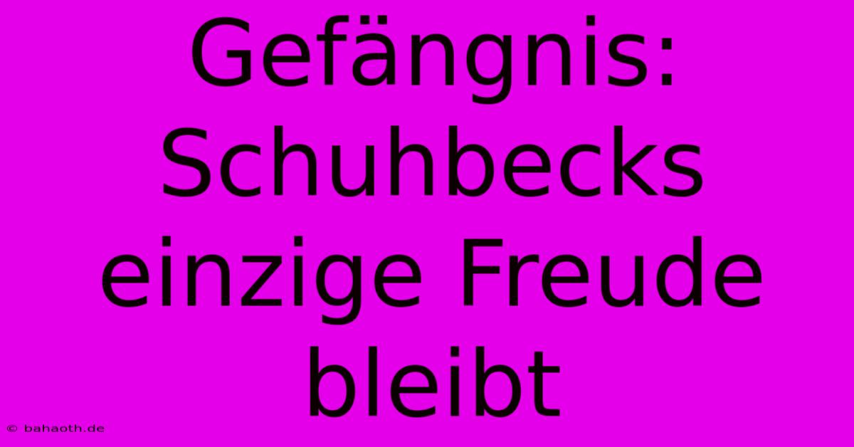 Gefängnis: Schuhbecks Einzige Freude Bleibt