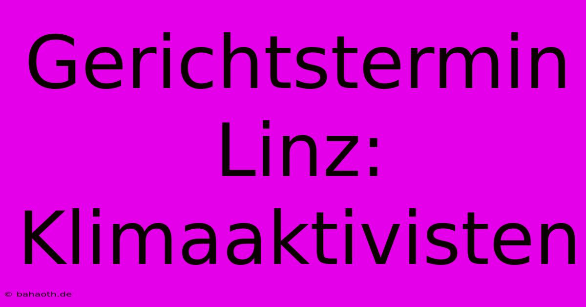 Gerichtstermin Linz: Klimaaktivisten