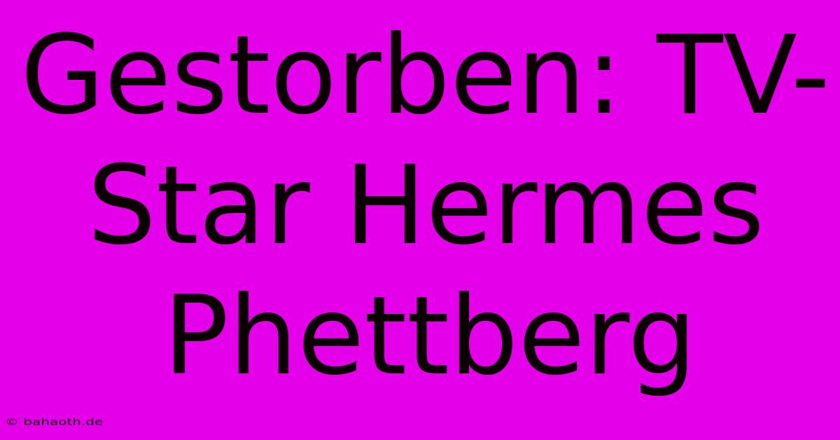 Gestorben: TV-Star Hermes Phettberg